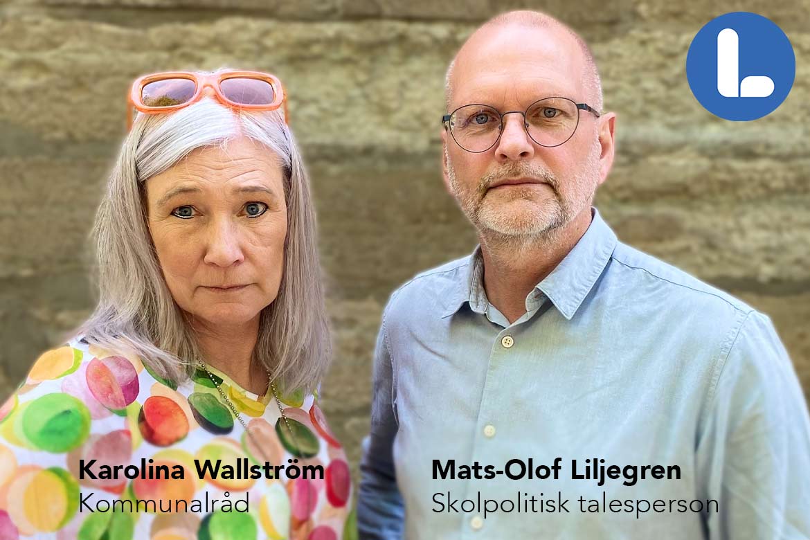 Karolina Wallström, kommunalråd och Mats-Olof Liljegren, skolpolitisk talesperson