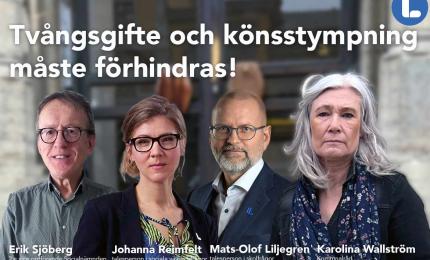 Tvångsgifte och könsstympning måste förhindras! Liberalerna Örebro kommun  Karolina Wallström, kommunalråd, 2:e vice ordförande Kommunstyrelsen Johanna Reimfelt, talesperson i sociala välfärdsfrågor Mats-Olof Liljegren, 2:e vice ordförande Grundskolenämnden Erik Sjöberg, 2:e vice ordförande Socialnämnden