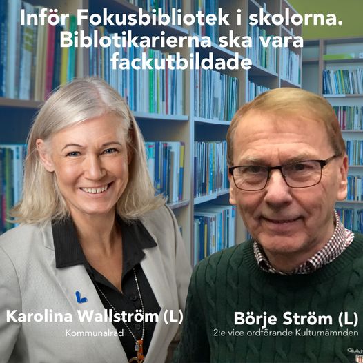 Karolina Wallström (L) Kommunalråd och Börje Ström