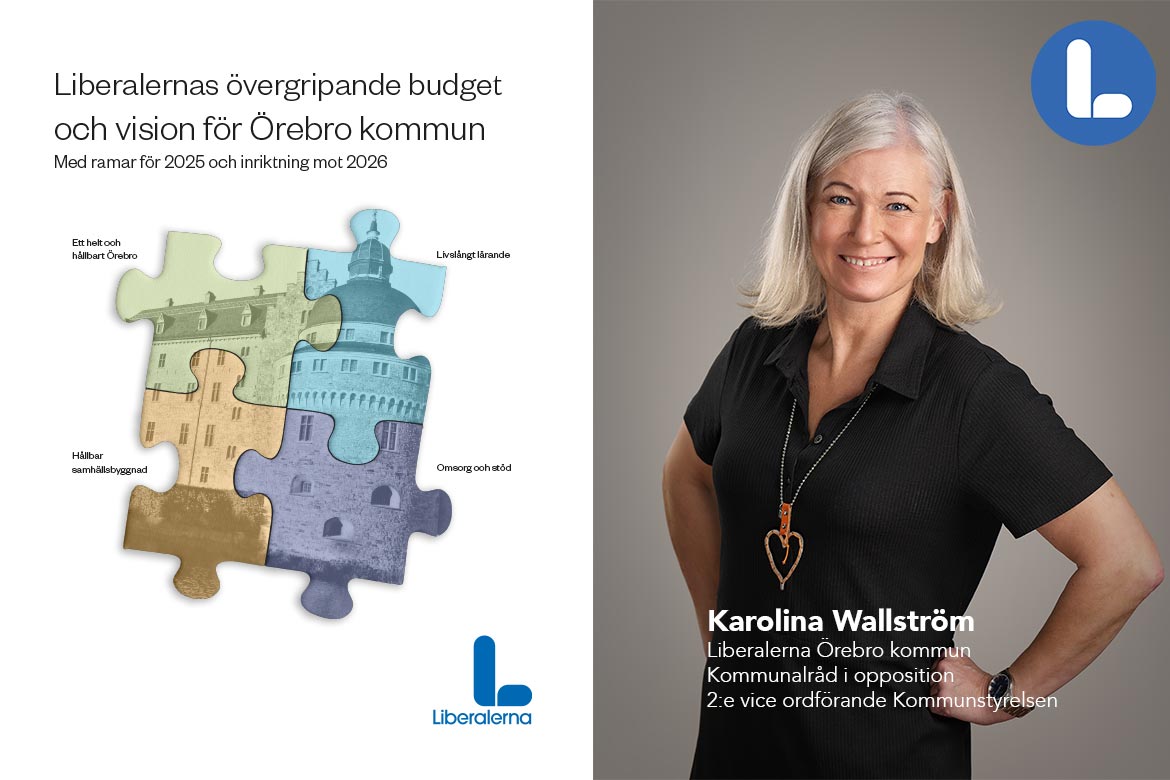 Kommunalråd Karolina Wallström (L) presenterar Liberalernas budget för år 2025