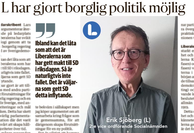 Erik Sjöberg Liberalerna, 2:e vice ordf Socialnämnden