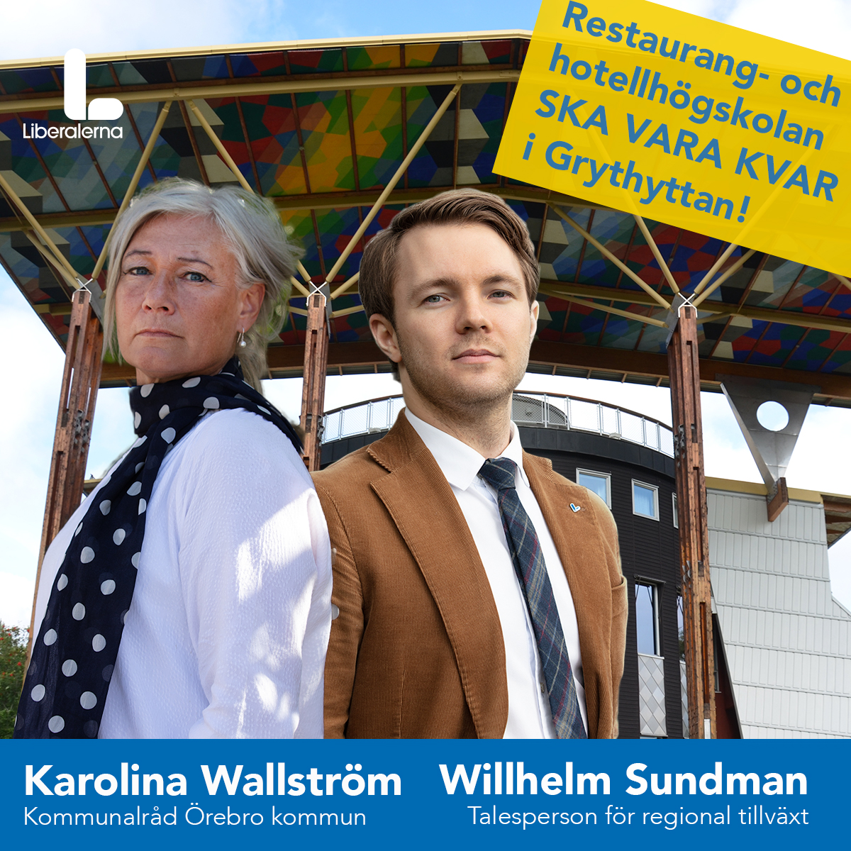 Karolina Wallström (L) Kommunalråd och Willhelm Sundman