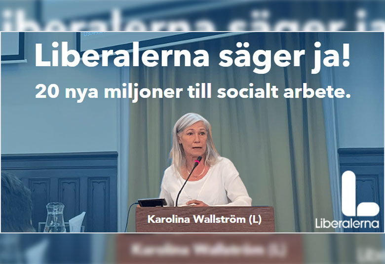Karolina Wallström (L) Kommunalråd: Liberalerna säger ja till Moderaterna och Vänsterpartiets resursförstärkning till sociala insatser