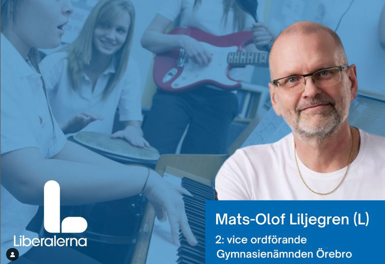 Mats-Olof Liljegren, Liberalerna Örebro kommun 2:e vice ordförande Gymnasienämnden Tel: 070-360 19 19 E-post: mats-olof.liljegren@liberalerna.se