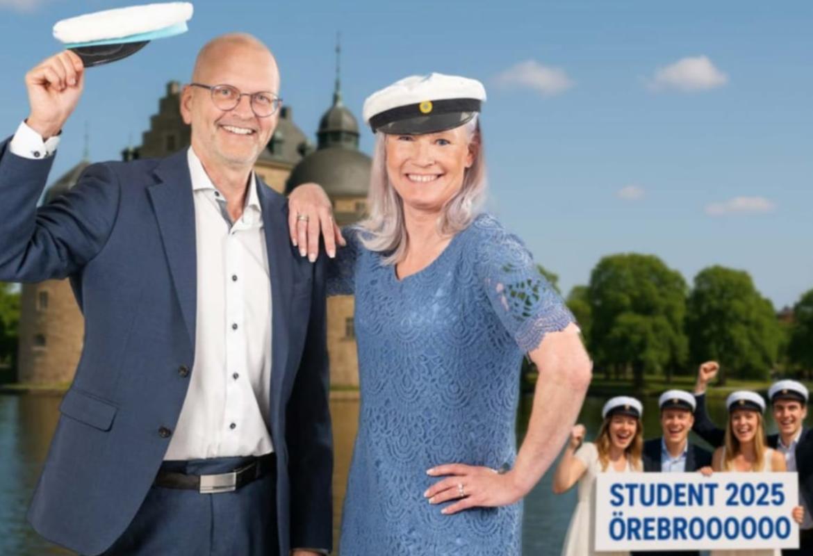 Mats-Olof Liljegren och Karolina Wallström önskar alla en glad skolavslutning