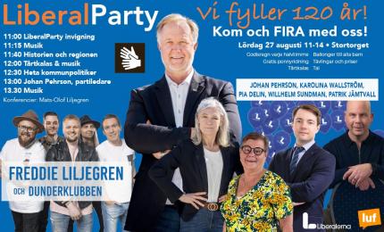 LiberalParty Lördag 27 augusti, Stortorget, kl 11-14