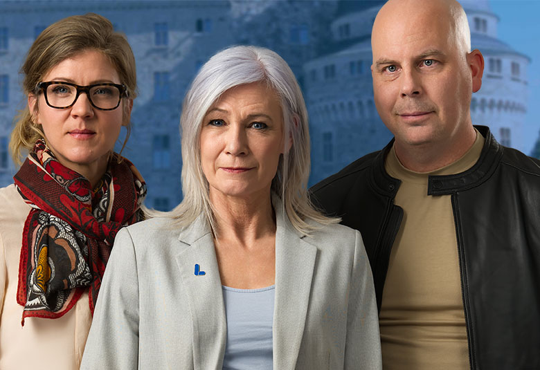 Topp tre på kommunlistan. 1 Karolina Wallström, 2 Patrik Jämtvall, 3 Johanna Reimfelt 